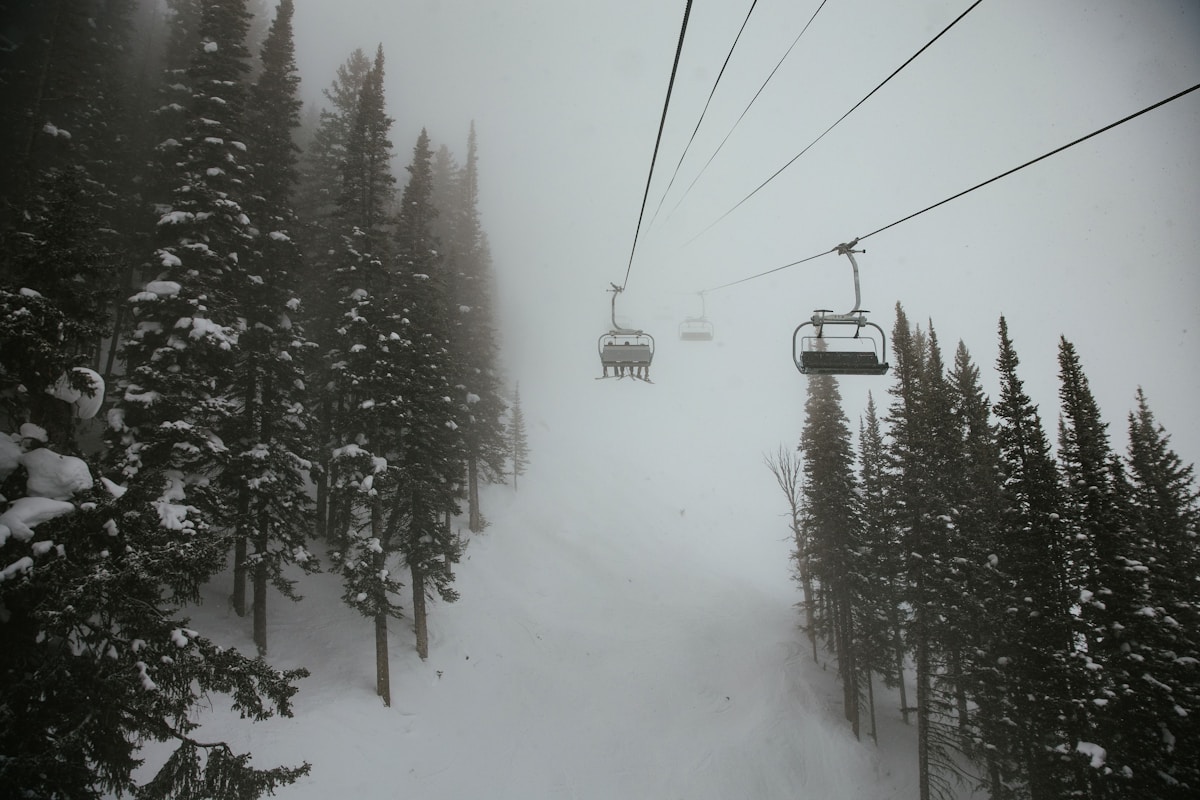Vail ski resort in winter with wide groomed runs and snow-covered peaks above Vail Village